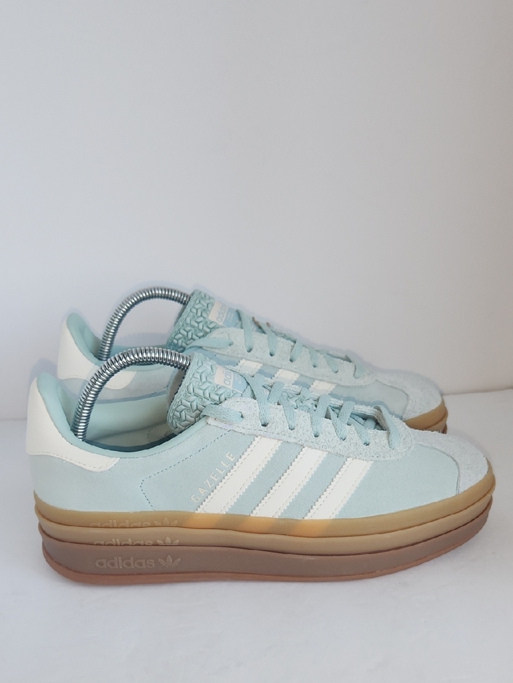 adidas Gazelle Platform Sneakers - Light Blue & White